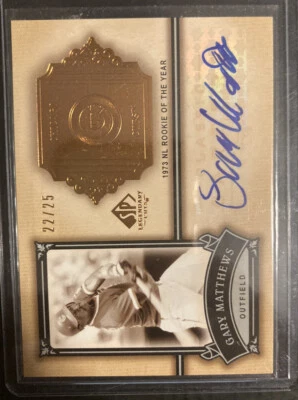 2005 Gary Matthews UPper Deck SP Подлинный Легендарный Автограф Авто 22/25 HOF - Изображение 1 из 4