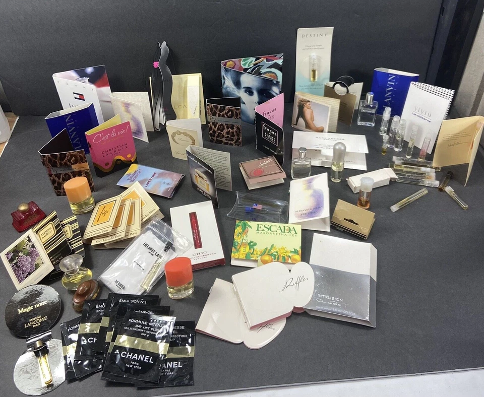 50+ muestras de perfume frascos de vidrio tarjetas mini botellas Foto 1 de 4
