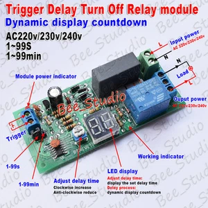 AC220V~240V 230V Delay Timer Delay Switch Turn Off Board Time Relay Module W/LED - Picture 1 of 8