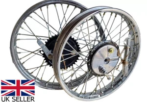 FRONT REAR CLASSIC BIKES HALF WIDTH HUB WHEEL RIM BSA AJS TRIUMPH NORTON 19"Etc - Picture 1 of 4