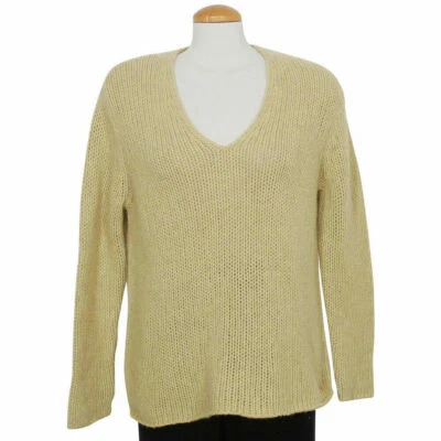 Suéter quadrado corrente alpaca lã amarelo citron EILEEN FISHING PL - Imagem 1 de 3