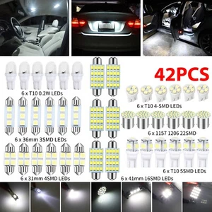 42x Combo Interior Coche LED Mapa Cúpula Puerta Baúl Matrícula Bombillas Blanco u - Imagen 1 de 10