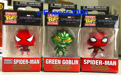 3 Funko Keychain GREEN GOBLIN + 2 SPIDER-MAN NO WAY HOME - MINT - Immagine 1 di 4