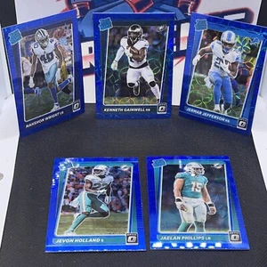 Donruss Optic Football 2021 ¡Lote de 5 tarjetas Blue Optic Prizm! Kenneth Gainwell, Wright - Imagen 1 de 3