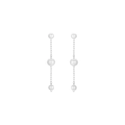 Orecchini pendenti donna/ragazza gioielli Luca Barra OK1373 perle bianche - Immagine 1 di 2