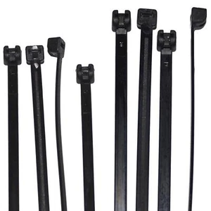 Kabelbinder mit Metallzunge schwarz 2,5/3,5/4,5mm 18kg 28kg 40kg - Picture 1 of 7