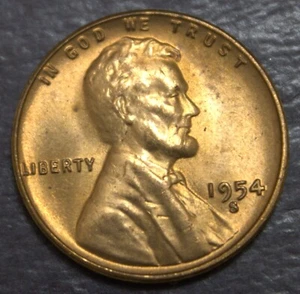 Lote de centavos de trigo Lincoln 1954 S BU F76 - Imagen 1 de 2