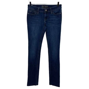 Pantalones de mezclilla DL1961 talla 26 Kate ajustados rectos con interruptor elástico en 4 vías lavado oscuro 28 x 33 - Imagen 1 de 11
