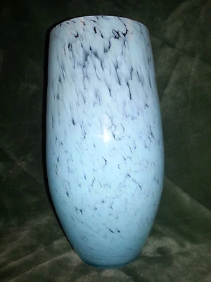 Jarrón HALLMARK Hurricane cilindro alto vidrio azul y blanco extra grande NUEVO Foto 1 de 4