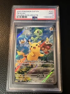 Pikachu 027 Sv:Scarlet & Violet Promo Paldea Evolved SVP Black Star Promo PSA 9 - Picture 1 of 6
