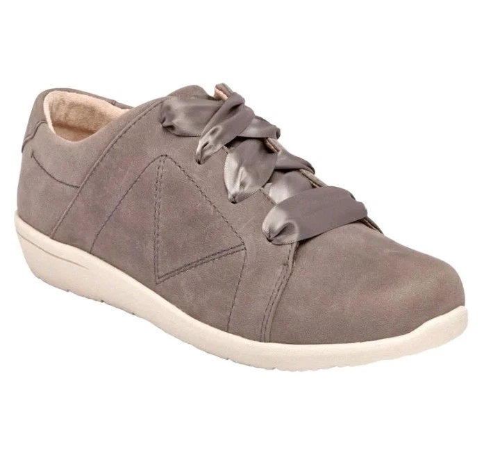 Tênis Vionic Lindsey Camurça Taupe Tan Cetim Fita Laços Feminino Tamanho 9 - Imagem 1 de 4