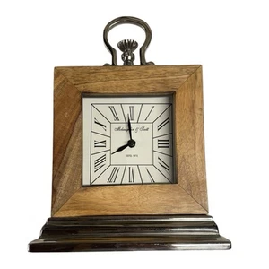 McLaughlin & Scott Cambridge Desk Mantle Natural Wood Clock 2017 Rare WP66Q - Picture 1 of 9