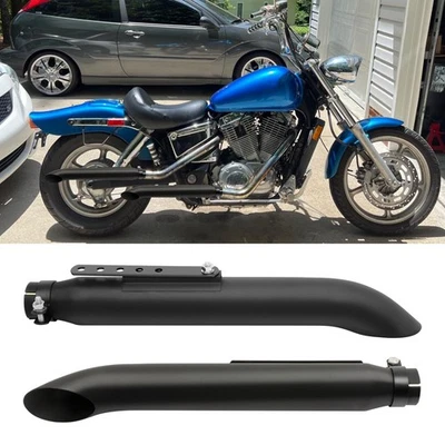Silenciador tubo escape moto 20" 2 piezas para Honda Shadow VT750 VT1100 VTX1800 Foto 1 de 4