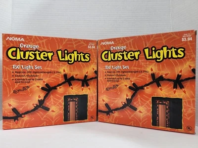 2 paquetes de luces de racimo naranjas vintage Noma decoración de Halloween 150 luces de 9 pies cada una Foto 1 de 2