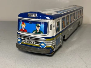 Large Tin Friction Toy Greyhound Bus Toy Made in Japan MA-90 - Picture 1 of 8