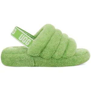 NEUF TAILLE 5 UGG femme peluche ouais slide fourrure de mouton 1095119 dans logo sandale pomme - Photo 1 sur 10