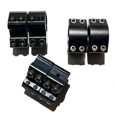 3 Sets / Pairs 1 Inch / 25.4mm Dia. High Rifle Scope Mounting Rings Grooved Rail - Image 1 of 4