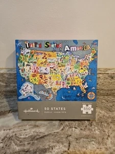 "50 States" Hallmark 550 Pc Jigsaw Puzzle Complete In Box - Picture 1 of 6