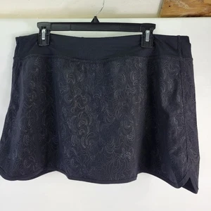 Tek Gear Black on Black Pattern Skort Pocket in Waist band Size XL Golf - Picture 1 of 9