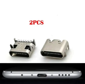 2 Stück Micro USB 6-Pin 3.1 Buchse 180° Typ-C Ladebuchse Adapter Reparatur - Bild 1 von 8
