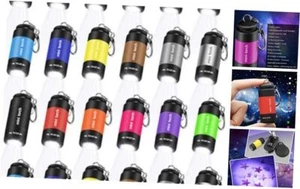 24 Pcs Mini Flashlight Keychain Small Colorful LED USB Pocket Travel - Picture 1 of 8