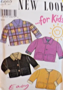 New Look Sewing Pattern 6665 Childs Coat or Jacket Button Front Sizes 2-7 UNCUT - Picture 1 of 6