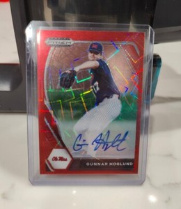 2021 Panini Prizm Draft Picks Gunnar Hogland Red Donut Circles Auto 62/99 #PDP19