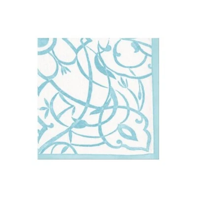 Бумажные льняные салфетки для напитков Caspari, Algarve in Aqua — 2 упаковки (17461 кг) - Изображение 1 из 4