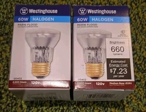 2X Westinghouse 60W 05402 E26 Medium Base 2,000 Hour PAR16 - Picture 1 of 3