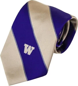 Washington Huskies Wide Strip Silk Necktie - Picture 1 of 1