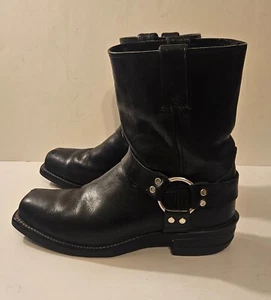 CHIPPEWA Square Toe Harness Biker Boots Sz 10.5 D Black Leather Style 27868 USA - Imagen 1 de 18