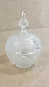 Crystal d'Adriana Genuine 24% Lead Crystal 9" Lidded Candy Dish Made Yugoslavia - Picture 1 of 11