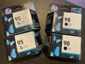 GENUINE HP 95 Tri-Color Ink Cartridge and 98 (HP C8766WN) NEW SEALED!!! 4 total - Picture 1 of 1