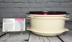 Vintage Tupperware Familiengröße Mikrodampfer 4 Stück Rezeptkarten 3qt & 1qt KOMPLETT - Bild 1 von 12
