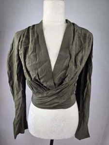 Neu mit Etikett! EXPRESS Gr. Small Damenbluse/Top olivgrün tief ausgeschnitten - Bild 1 von 2