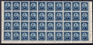 CHILE 1928 Presidents Cochrane 5c blue watermarked MNH massive block - Picture 1 of 1