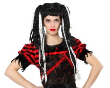 Hyfive Wig Braids Bones Style Abbie Halloween Costume - Black and White