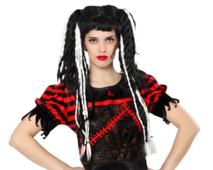 Hyfive Wig Braids Bones Style Abbie Halloween Costume - Black and White - Picture 1 of 1