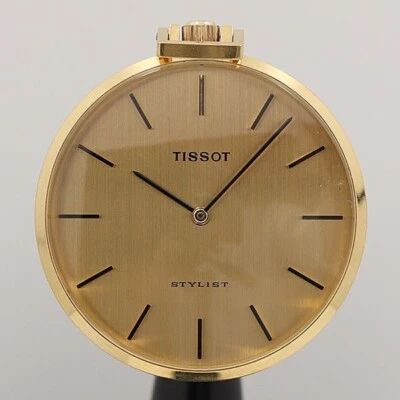 Tissot Stylist Vintage Pocket Watch Manual 17 Jewels Gold Open Face Swiss - image 1 of 4
