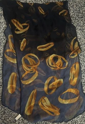 Bufanda de seda Cartier Paris - azul marino y dorado Foto 1 de 4