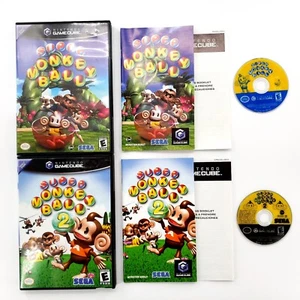 Super Monkey Ball 1 & 2 (Nintendo GameCube) Black Label Complete Tested & Works - Picture 1 of 6