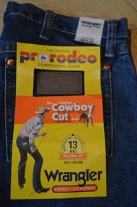 Jeans vintage Wrangler da uomo 32 x 34 taglio da cowboy USA Pro Rodeo nuovi con etichette 1013 mwzgk - Foto 1 di 6