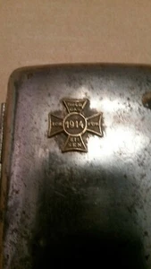 1. Weltkrieg Ära Deutsches eisernes Kreuz Zigarettenetui Original GROSS 5"" x 4"" Gold für Eisen - Bild 1 von 8