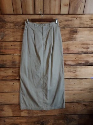 Womens Tall Khaki Cotton Skirt Size 8 Eddie Bauer Y2K — 第 1/4 张图片