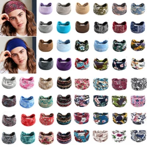Women Yoga Wide Headband Ladies Elastic Boho Hair Band Sports Turban Head Wrap - Zdjęcie 1 z 157