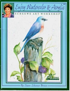 Enjoy Watercolor & Acrylic Susan Scheewe Brown Decorative Painting Book Patterns - Picture 1 of 12