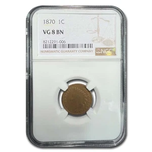 1870 Indian Head Cent VG-8 NGC (Brown) - Picture 1 of 3