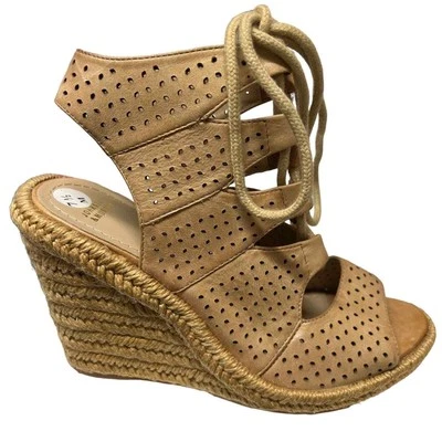 Sandalias alpargata de cuña Johnston & Murphy para mujer de cuero mandy talla 7,5 Foto 1 de 4