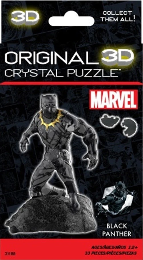 Rompecabezas de cristal BePuzzled con licencia 3D de Disney Marvel-Black Panther Foto 1 de 1