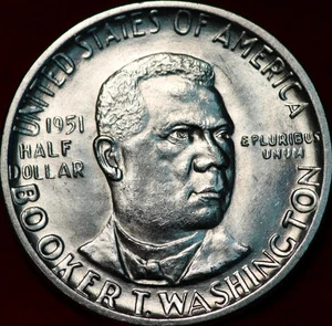 Uncirculated 1951 Booker T Washington Silver Commemorative Half Dollar - Picture 1 of 2